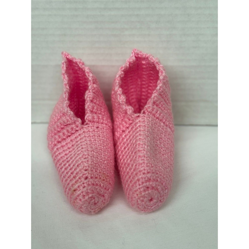 Slippers House shoes baby/toddler/child/kids girl Pink Handmade Crochet pajamas